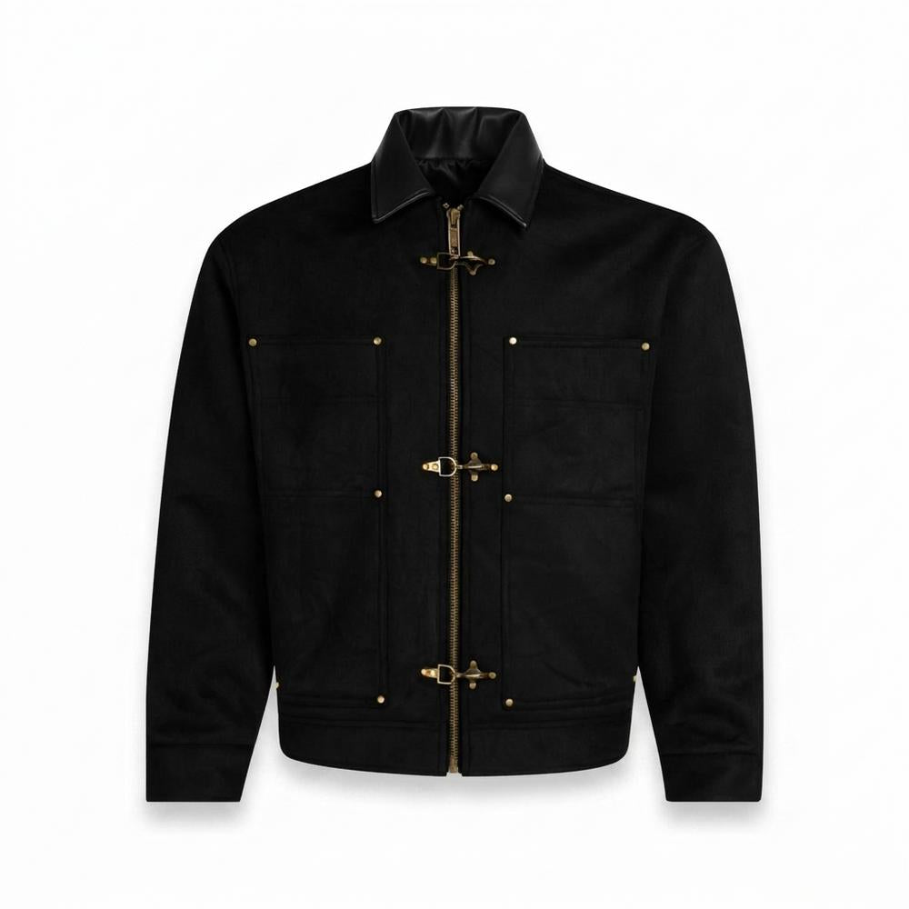 Allsaints Leather - Lomir | Clasp-Closure Leather-Collar Jacket Men