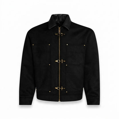 Allsaints Leather - Lomir | Clasp-Closure Leather-Collar Jacket Men