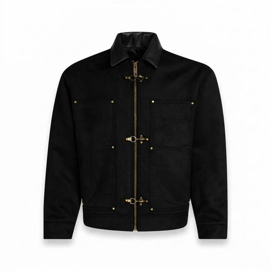 Allsaints Leather - Lomir | Clasp-Closure Leather-Collar Jacket Men