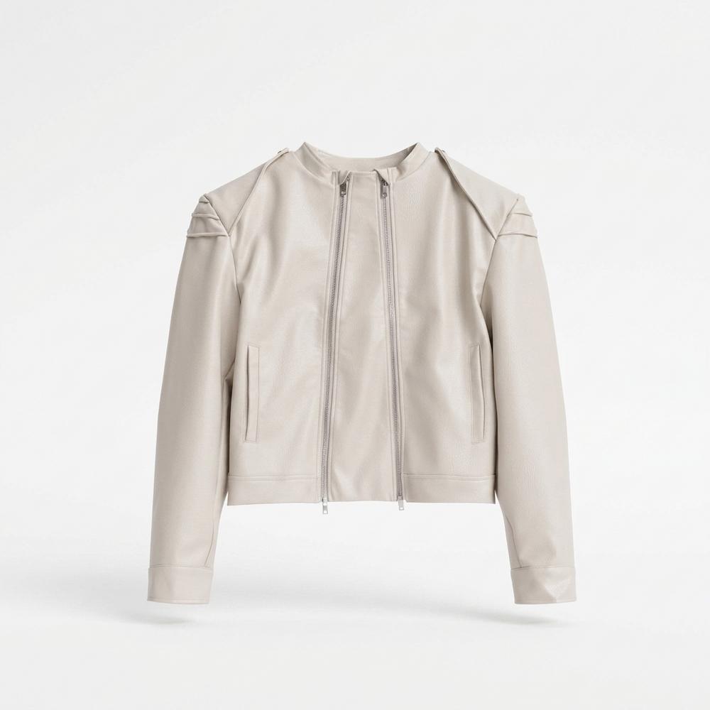 Allsaints Leather - Calan | Double-Zip Cropped Leather Jacket Women