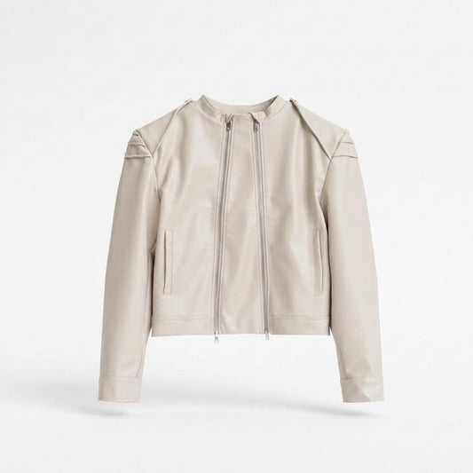 Allsaints Leather - Calan | Double-Zip Cropped Leather Jacket Women
