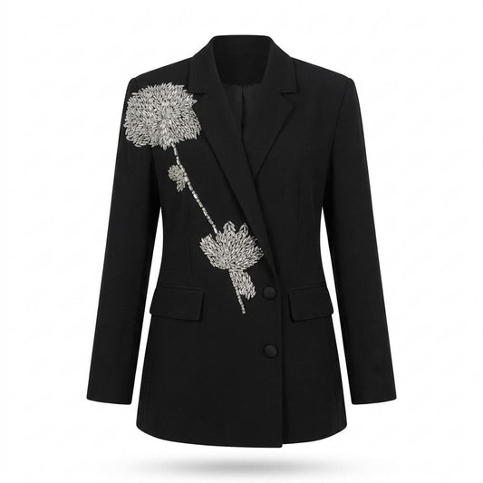 Allsaints Leather - Alkar | Embroidered Single-Breasted Blazer Women