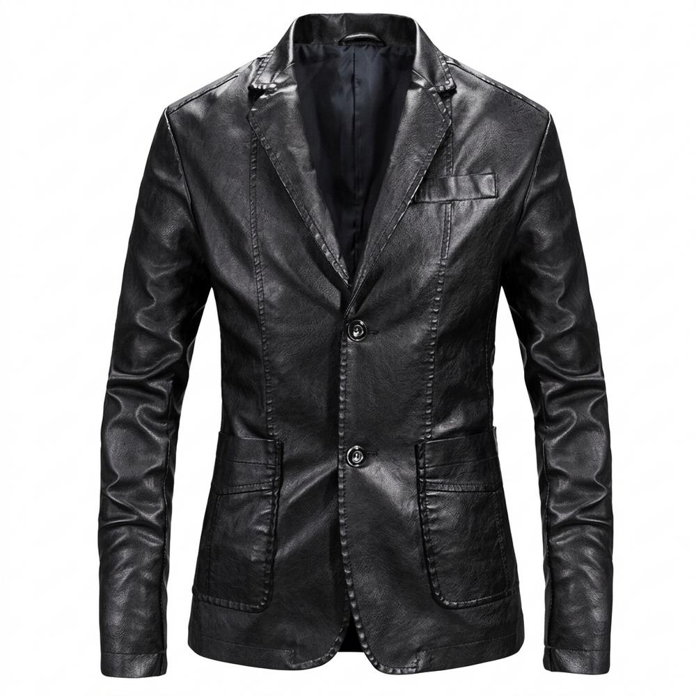 Allsaints Leather - Eogal | Faux-Leather Two-Button Blazer Men