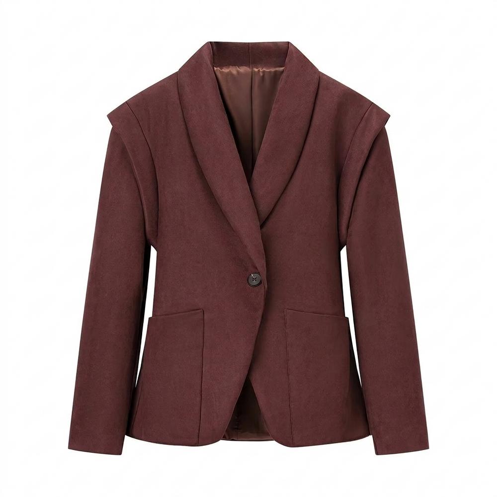Allsaints Leather - Elmir | Shawl-Lapel Cap-Shoulder Blazer Women