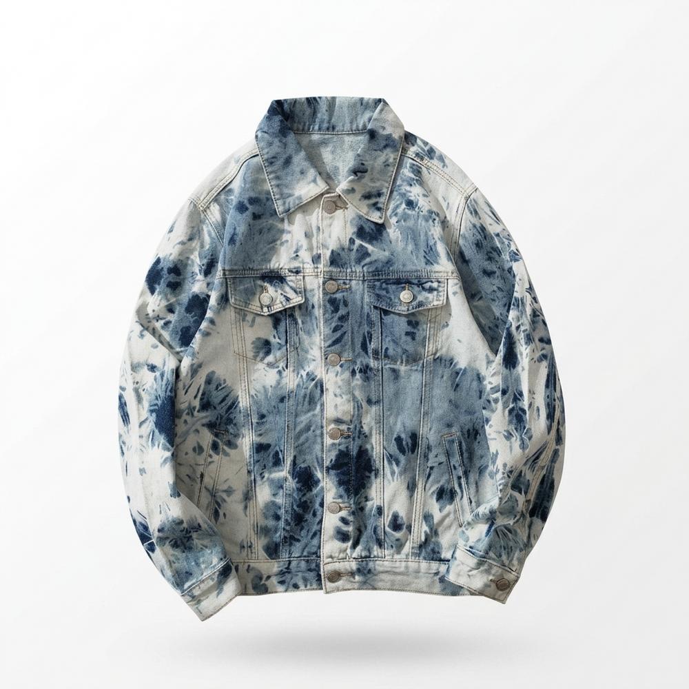 Allsaints Leather - Aobir | Tie-Dye Button-Up Denim Jacket Unisex