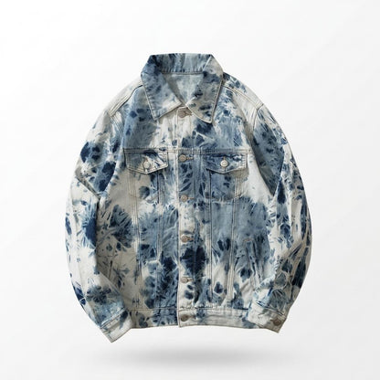Allsaints Leather - Aobir | Tie-Dye Button-Up Denim Jacket Unisex