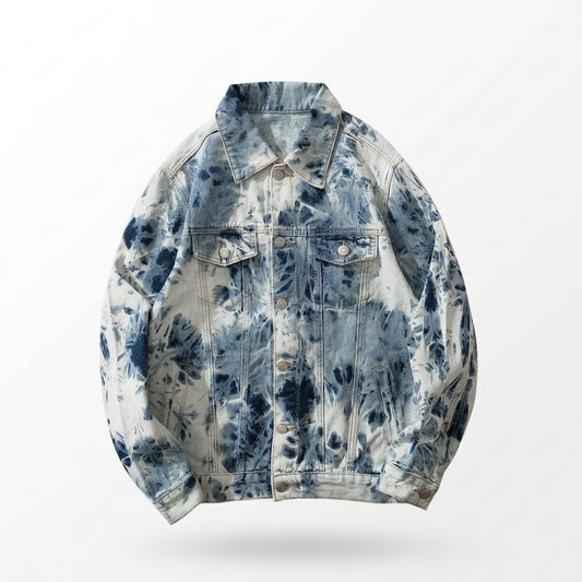 Allsaints Leather - Aobir | Tie-Dye Button-Up Denim Jacket Unisex