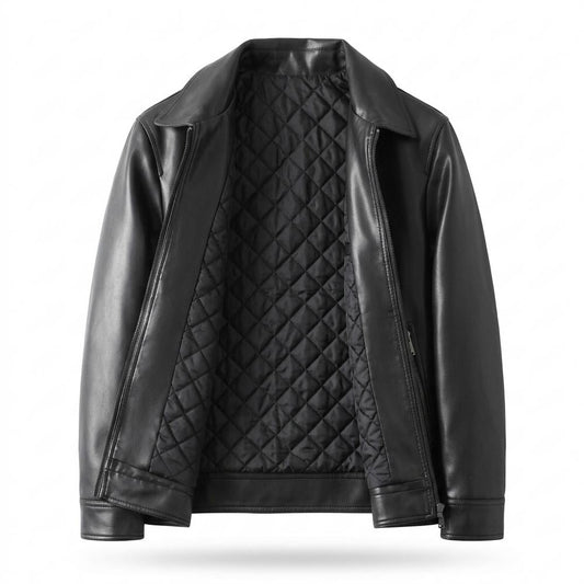 Allsaints Leather - Tufir | Quilted Zip-Up Leather Jacket Men