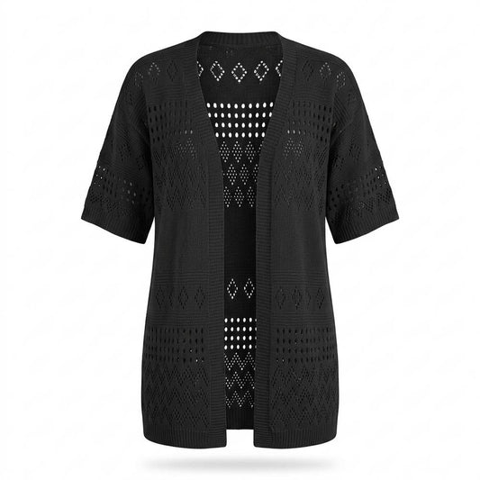 Allsaints Leather - Eltir | Open-Knit Short-Sleeved Knit Cardigan Women