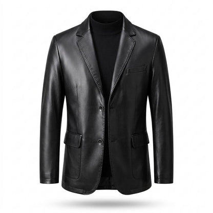 Allsaints Leather - Vamer | Leather Two-Button Blazer Men