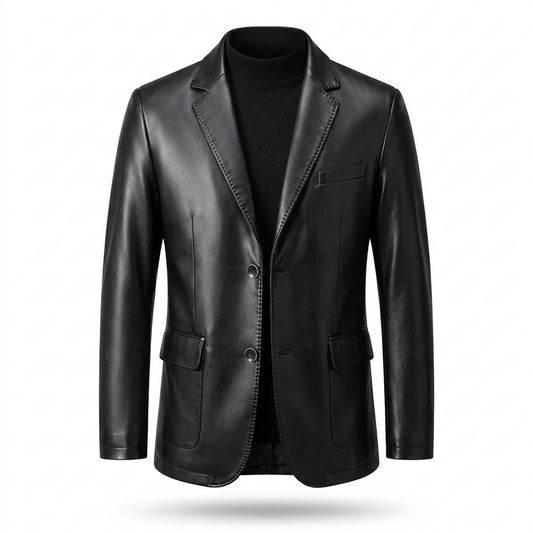 Allsaints Leather - Vamer | Leather Two-Button Blazer Men