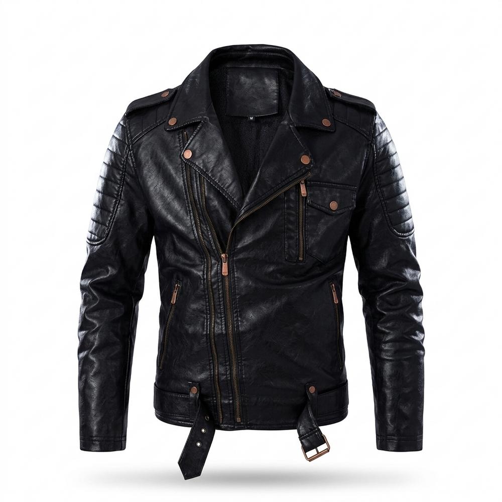 Allsaints Leather - Lefok | Asymmetrical Quilted Leather Jacket Men