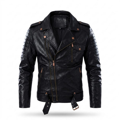 Allsaints Leather - Lefok | Asymmetrical Quilted Leather Jacket Men