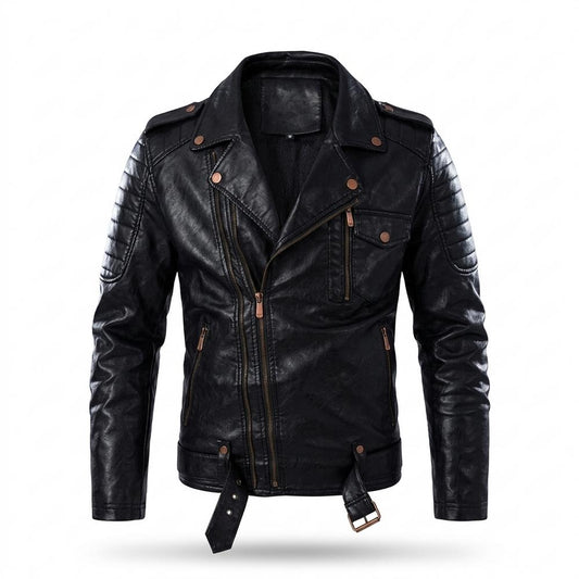 Allsaints Leather - Lefok | Asymmetrical Quilted Leather Jacket Men