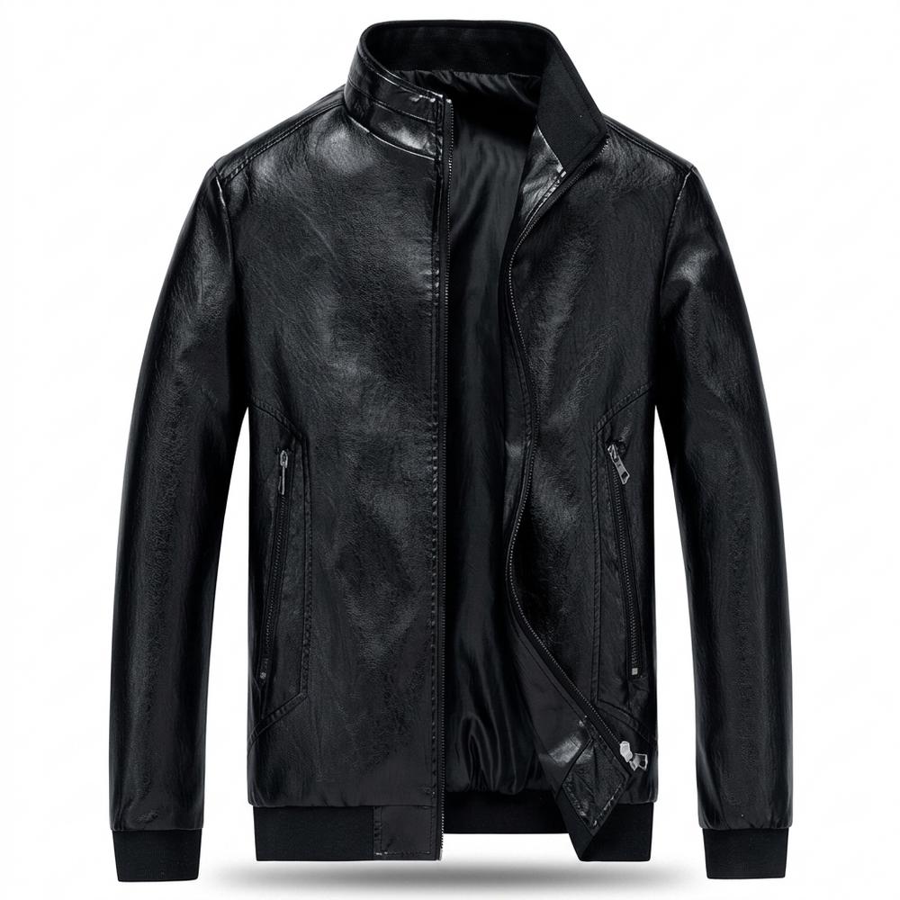 Allsaints Leather - Talom | Zippered Stand-Collar Leather Jacket Men