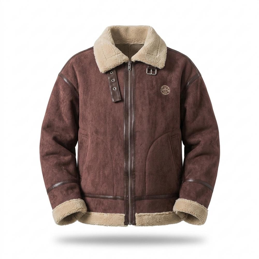 Allsaints Leather - Zaver | Faux-Suede Sherpa-Lined Jacket Unisex