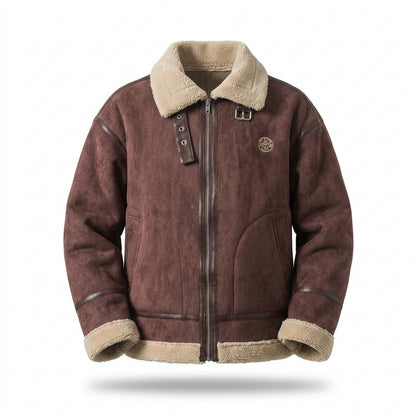 Allsaints Leather - Zaver | Faux-Suede Sherpa-Lined Jacket Unisex