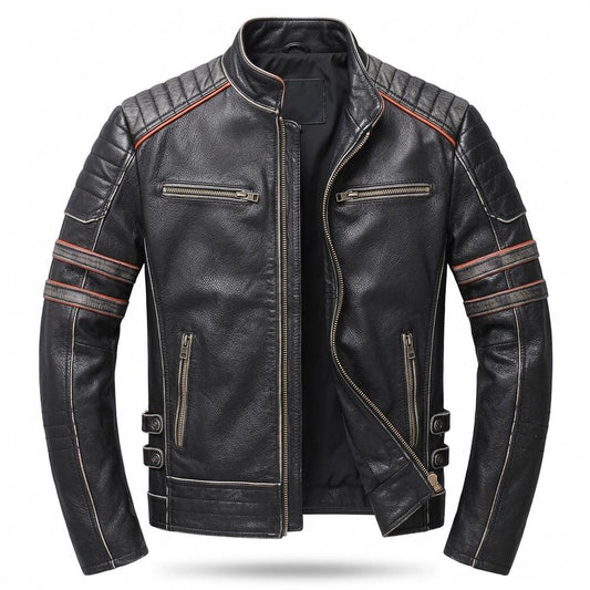 Allsaints Leather - Mimor | Quilted Slim-Fit Leather Jacket Men