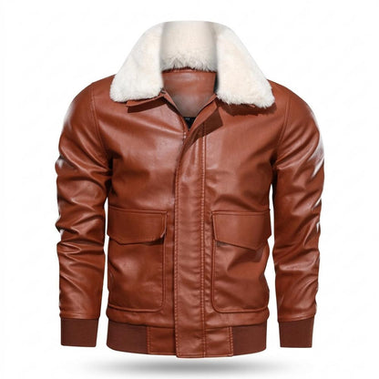 Allsaints Leather - Domav | Sherpa-Collared Lined Leather Jacket Men