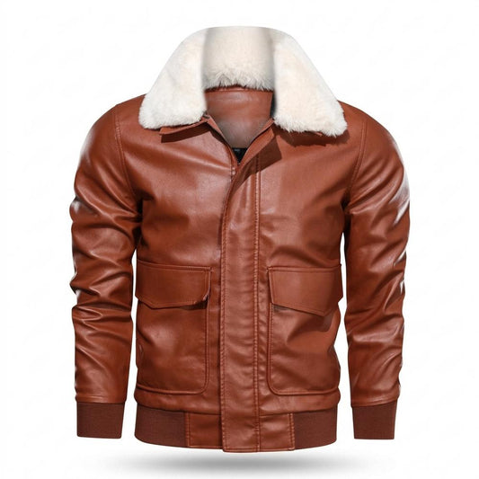 Allsaints Leather - Domav | Sherpa-Collared Lined Leather Jacket Men