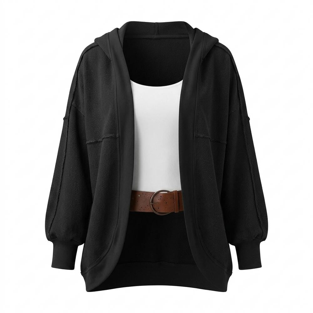 Allsaints Leather - Keren | Hooded Open-Front Cardigan Women