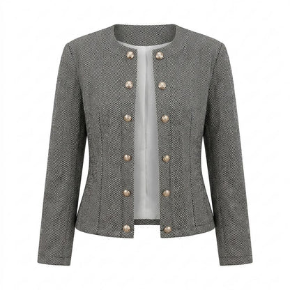 Allsaints Leather - Nivel | Herringbone Double-Breasted Jacket Women