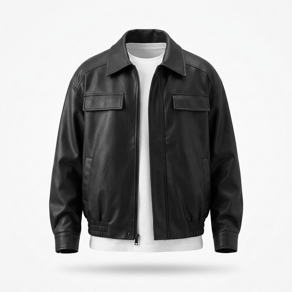 Allsaints Leather - Dilul | Zip-Up Collared Leather Jacket Men