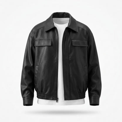 Allsaints Leather - Dilul | Zip-Up Collared Leather Jacket Men