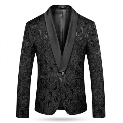 Allsaints Leather - Ramel | Floral Jacquard Shawl Lapel Blazer Men