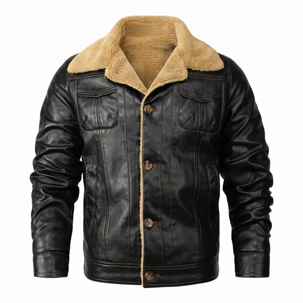 Allsaints Leather - Elmar | Lined Button-Front Leather Jacket Men