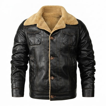 Allsaints Leather - Elmar | Lined Button-Front Leather Jacket Men