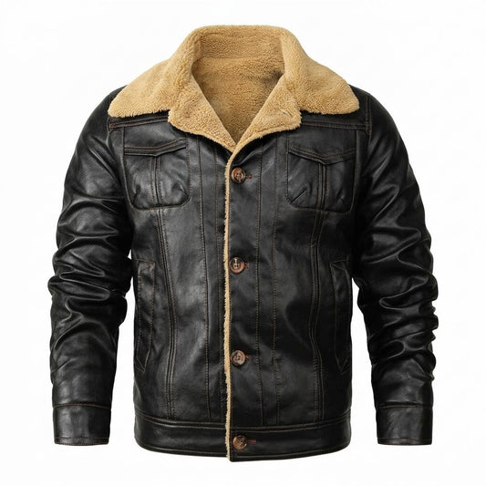 Allsaints Leather - Elmar | Lined Button-Front Leather Jacket Men