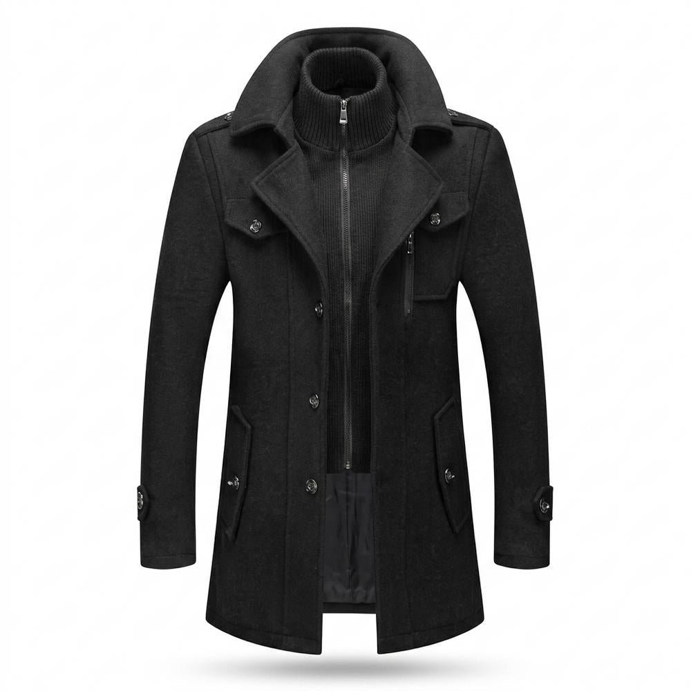 Allsaints Leather - Alrel | Double-Layered Wool-Blend Coat Men
