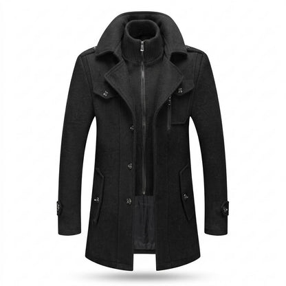 Allsaints Leather - Alrel | Double-Layered Wool-Blend Coat Men