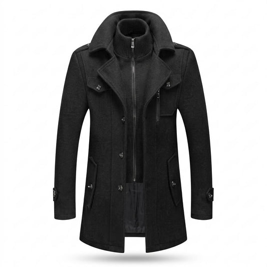 Allsaints Leather - Alrel | Double-Layered Wool-Blend Coat Men