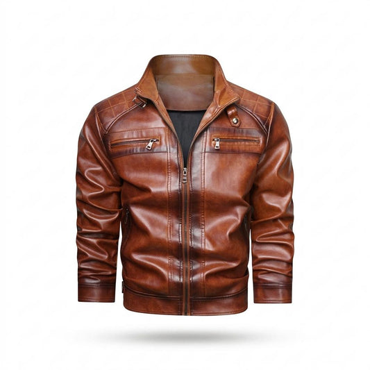 Allsaints Leather - Maged | Quilted Zippered Leather Jacket Men