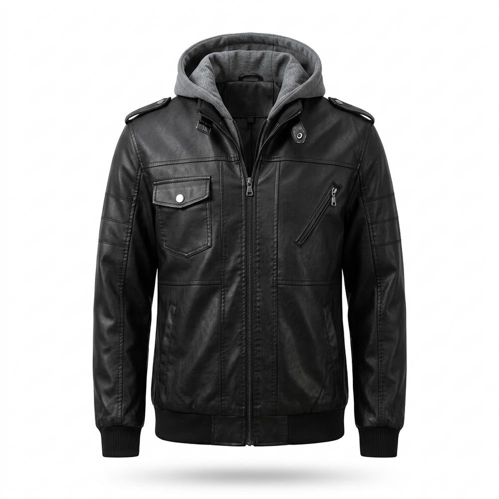Allsaints Leather - Terid | Hooded Faux-Leather Leather Jacket Men