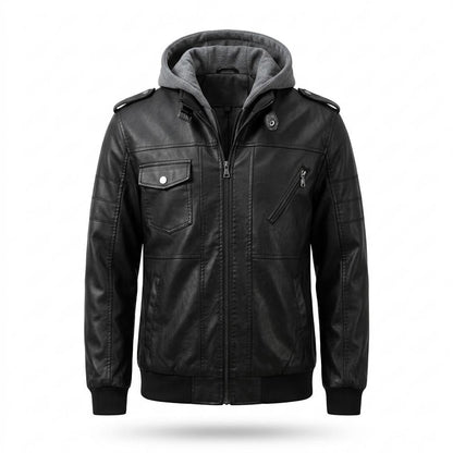 Allsaints Leather - Terid | Hooded Faux-Leather Leather Jacket Men
