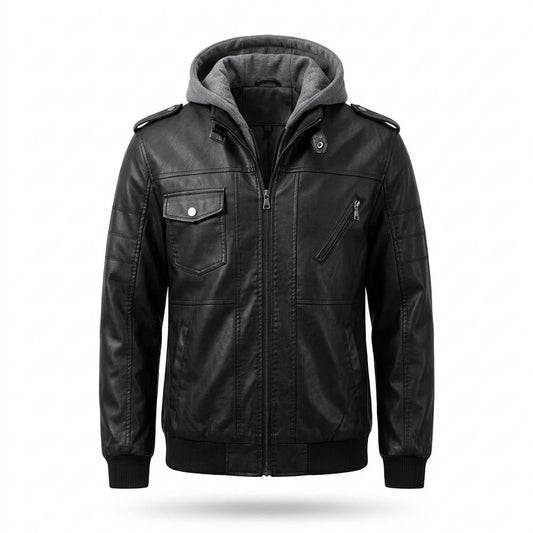 Allsaints Leather - Terid | Hooded Faux-Leather Leather Jacket Men