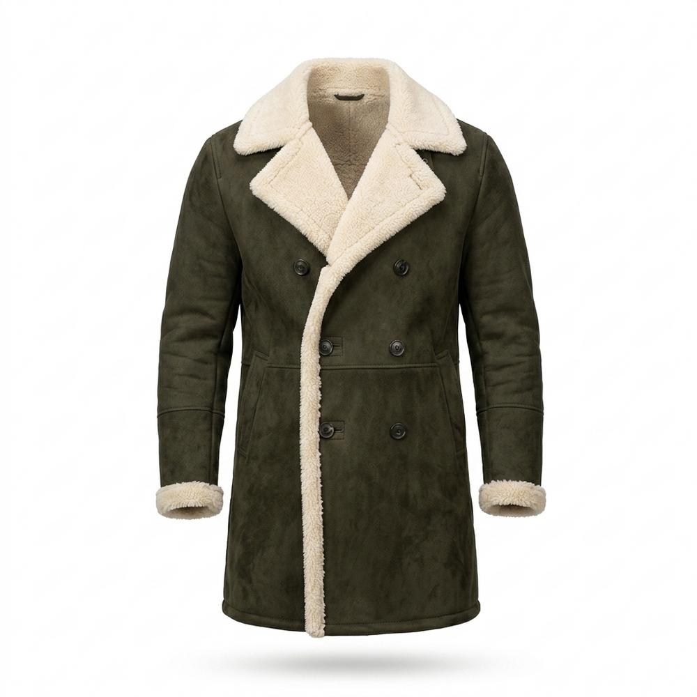 Allsaints Leather - Sewam | Double-Breasted Shearling-Lined Coat Men
