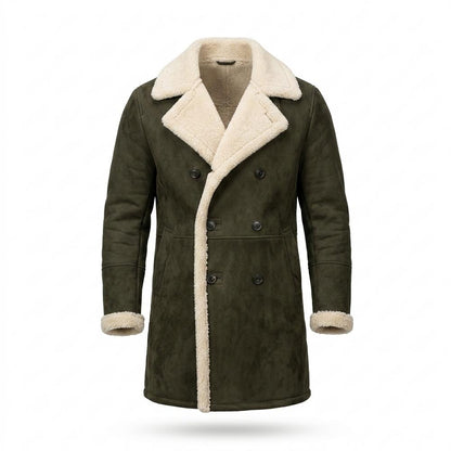 Allsaints Leather - Sewam | Double-Breasted Shearling-Lined Coat Men