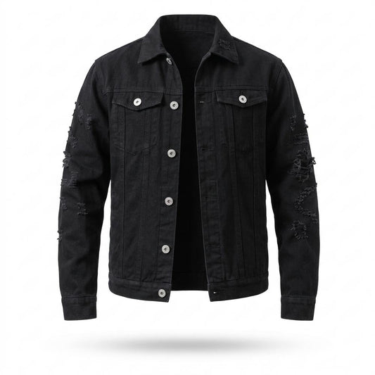 Allsaints Leather - Vibar | Distressed Button-Front Denim Jacket Men