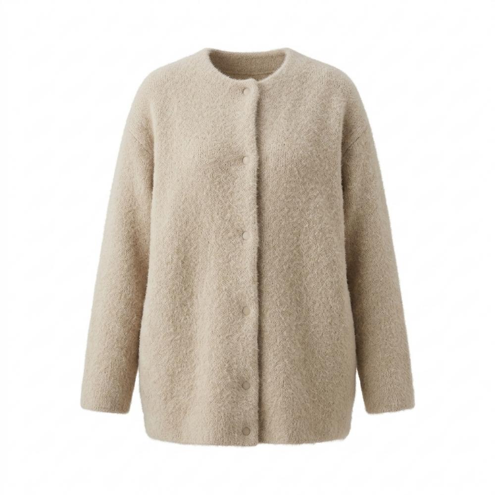 Allsaints Leather - Tadar | Collarless Textured Knit Cardigan Women