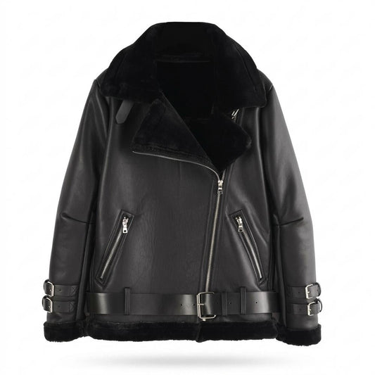 Allsaints Leather - Rover | Shearling-Lined Asymmetrical Leather Jacket Unisex