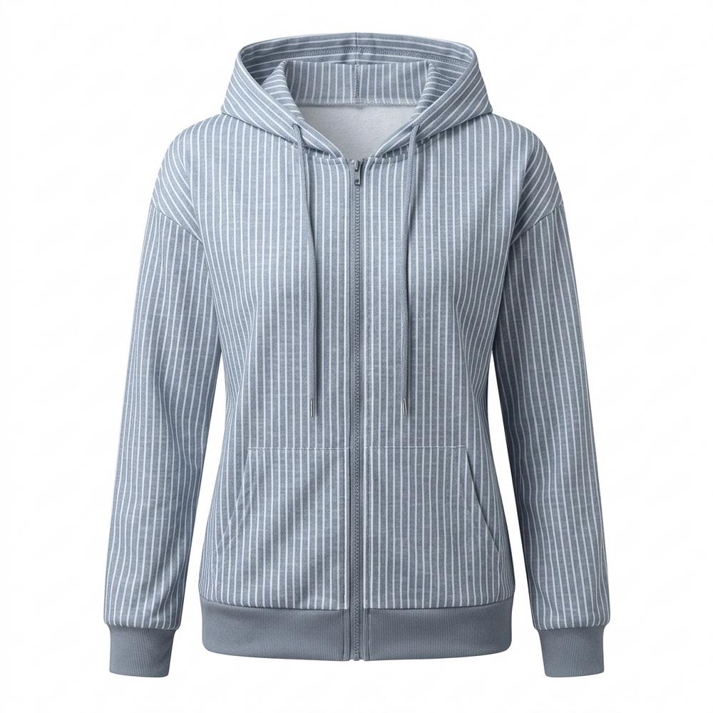 Allsaints Leather - Vamin | Striped Zip-Up Hoodie Women