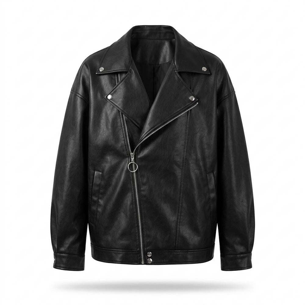 Allsaints Leather - Zenor | Asymmetrical Oversized Leather Jacket Unisex