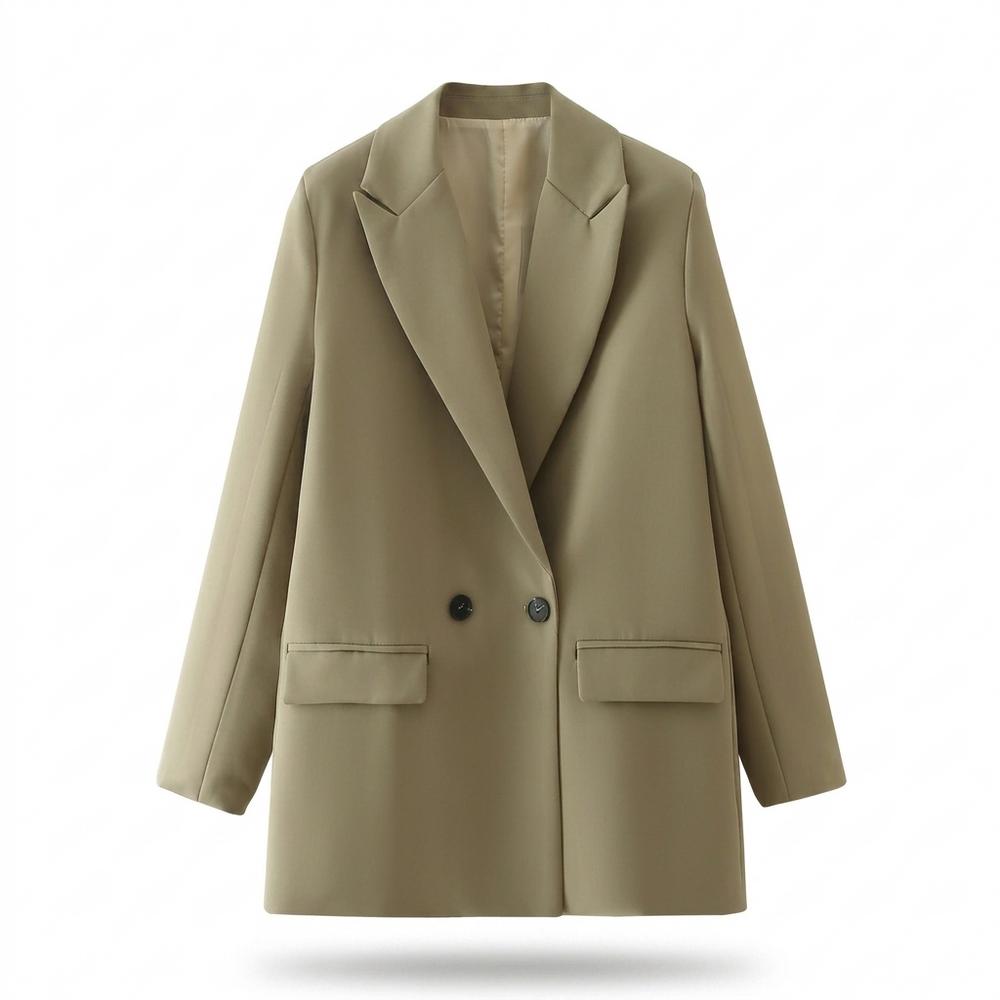 Allsaints Leather - Tinal | Double-Breasted Relaxed-Fit Blazer Women