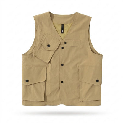 Allsaints Leather - Sasil | Multi-Pocket Buttoned Vest Unisex