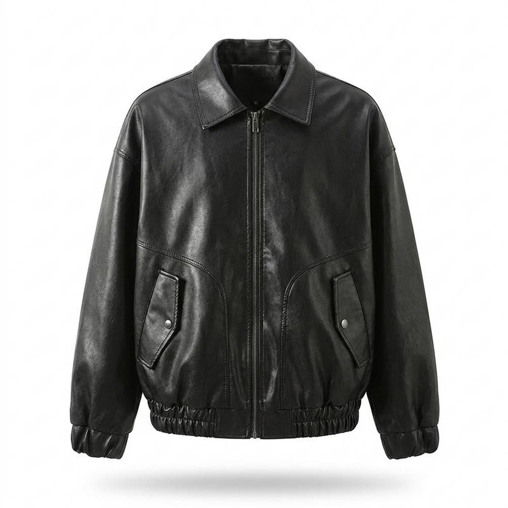 Allsaints Leather - Lysan | Zip-Up Collared Leather Jacket Unisex