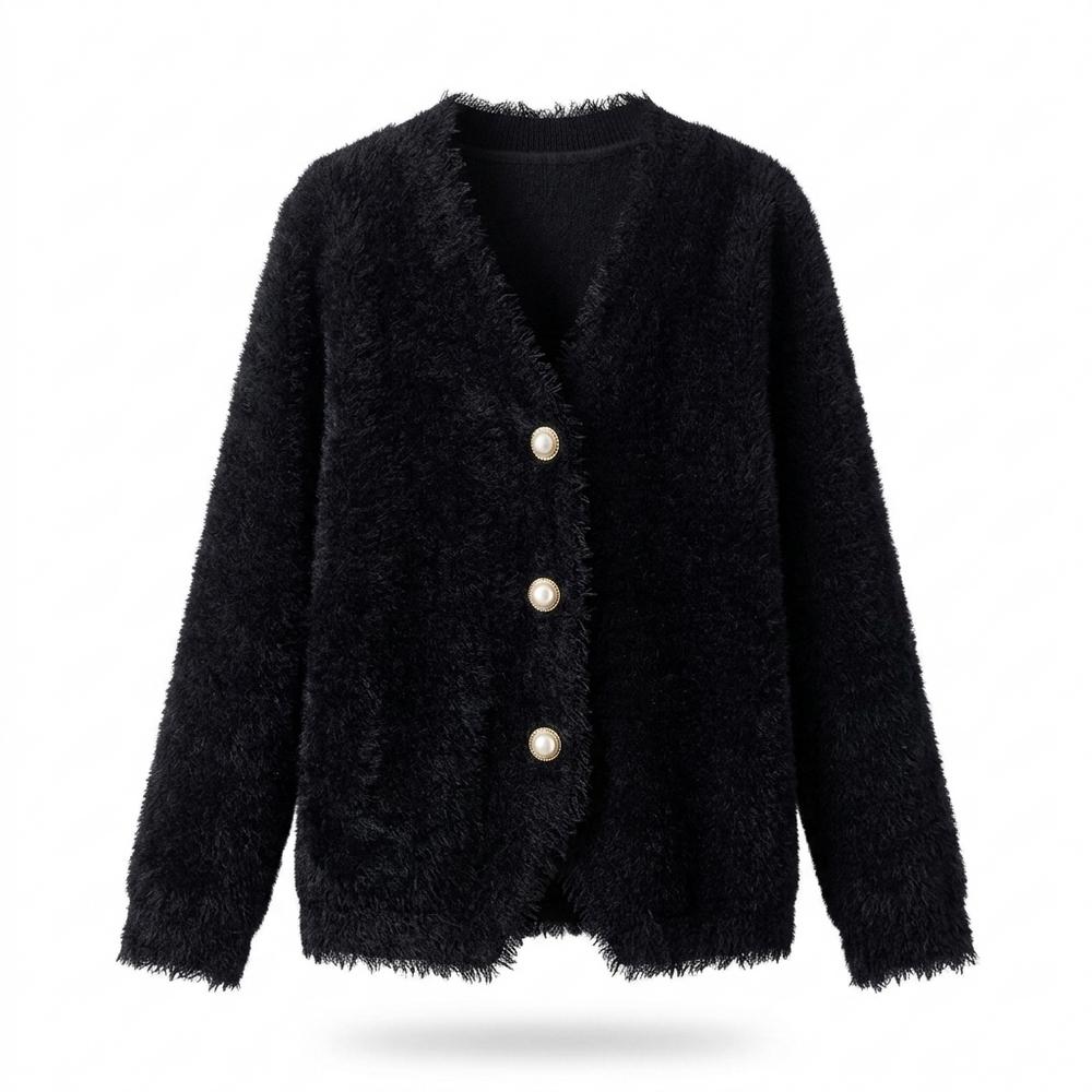 Allsaints Leather - Nitor | Fuzzy Button-Front Knit Cardigan Women